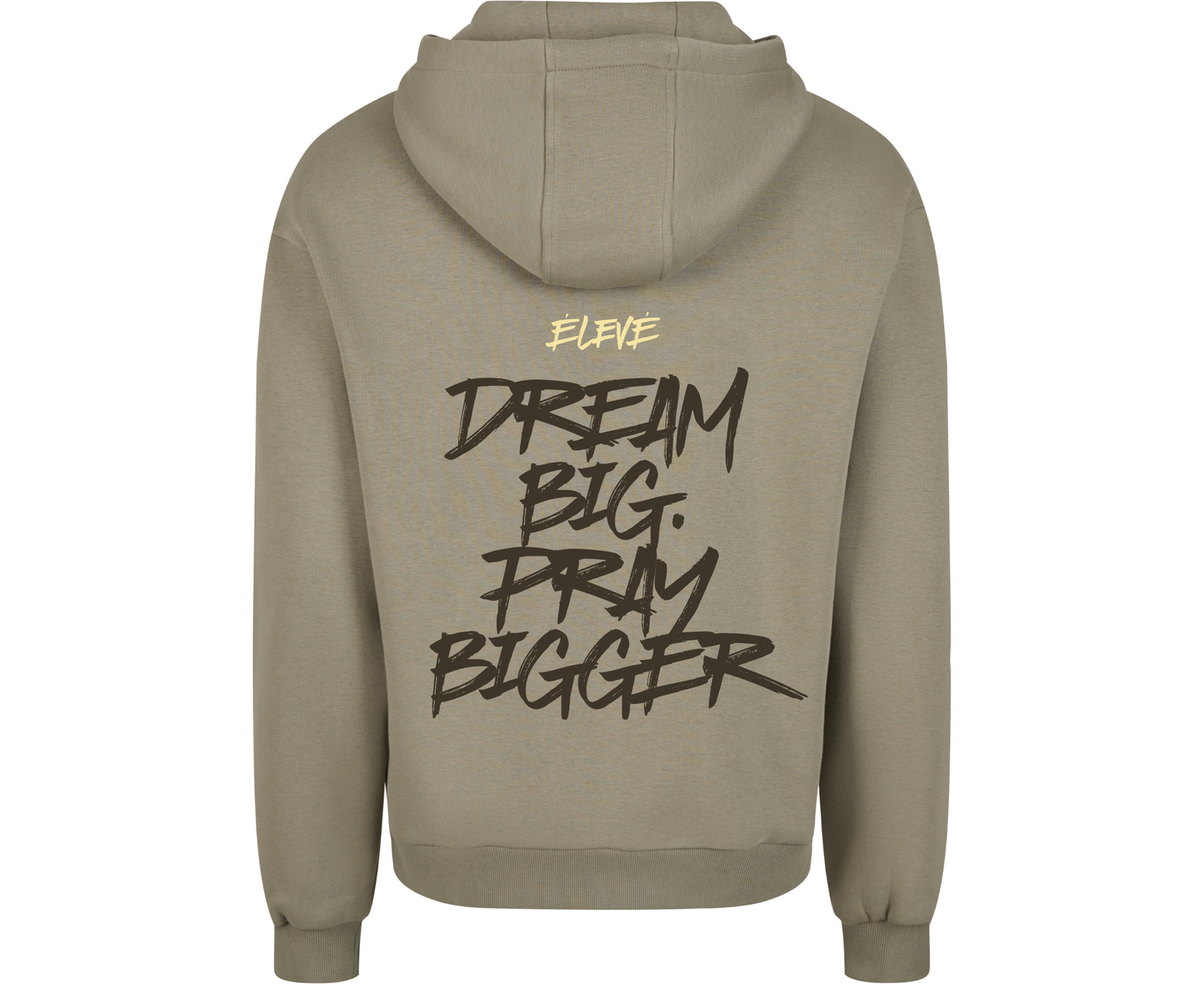 Dream Big. Pray Bigger." Oversized Hoodie – Pale Olive
