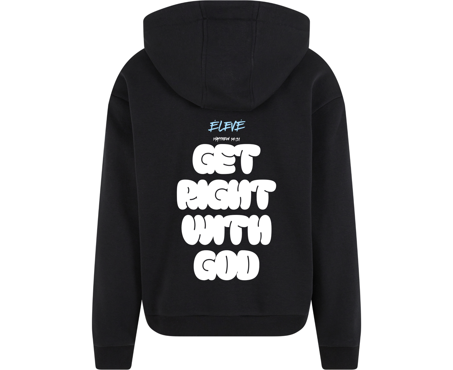 Get Right With God" Oversized Hoodie – Black