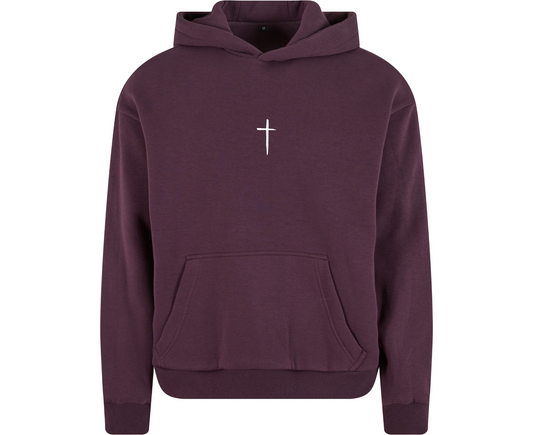 With God All Things Are Possible" Oversized Hoodie – Plum Purple