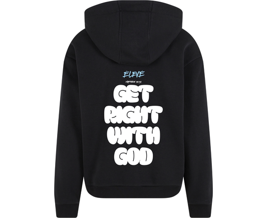 Get Right With God" Oversized Hoodie – Black