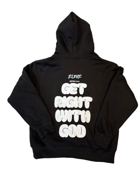 Get Right With God" Oversized Hoodie – Black