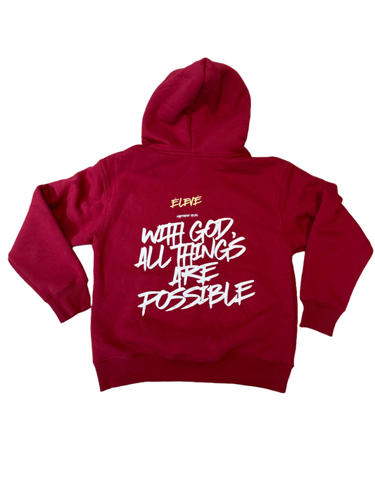 With God All Things Are Possible" Oversized Hoodie – Red